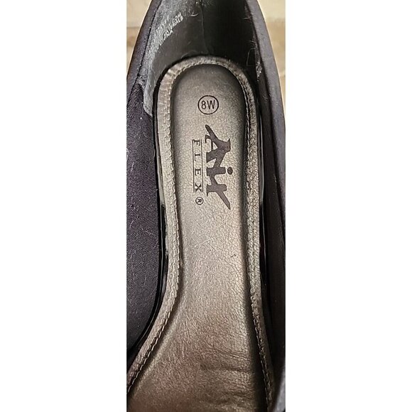 Aix Flex Black Open Toe Heel Size 8  Dress or Casual - Picture 2 of 10